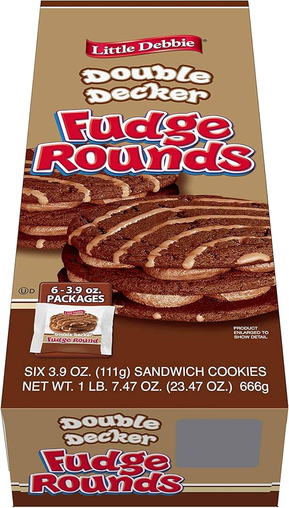 Little Debbie Double Decker Fudge Rounds - 6ct