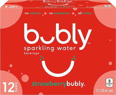 Bubly Sparkling Water Strawberry 355ml - (Case of 12)