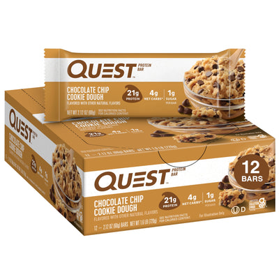 Quest Protein Bar Chocolate Chip Cookie Dough - 12ct