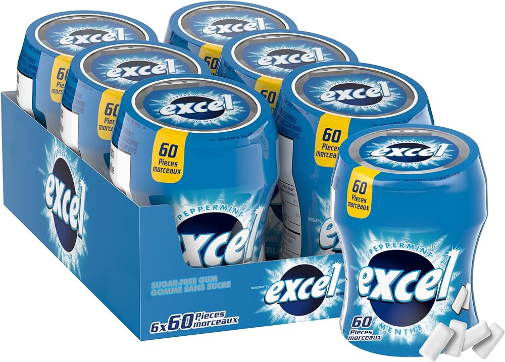 Excel Peppermint Tubs Gum - 6ct