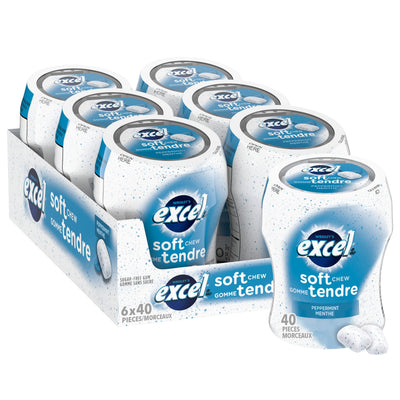 Excel Soft Chew Peppermint Tubs Gum - 6ct