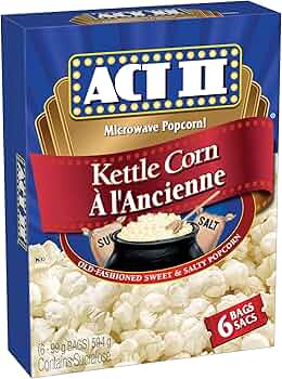 Act II Kettle Corn Popcorn - 6 Bags