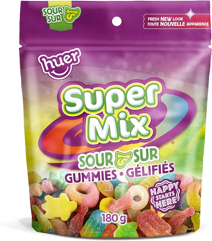 Huer Super Mix Sour Gummies 180g (Case of 12)