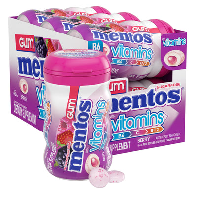 Mentos Vitamins Berry Gum 45pcs - 6ct