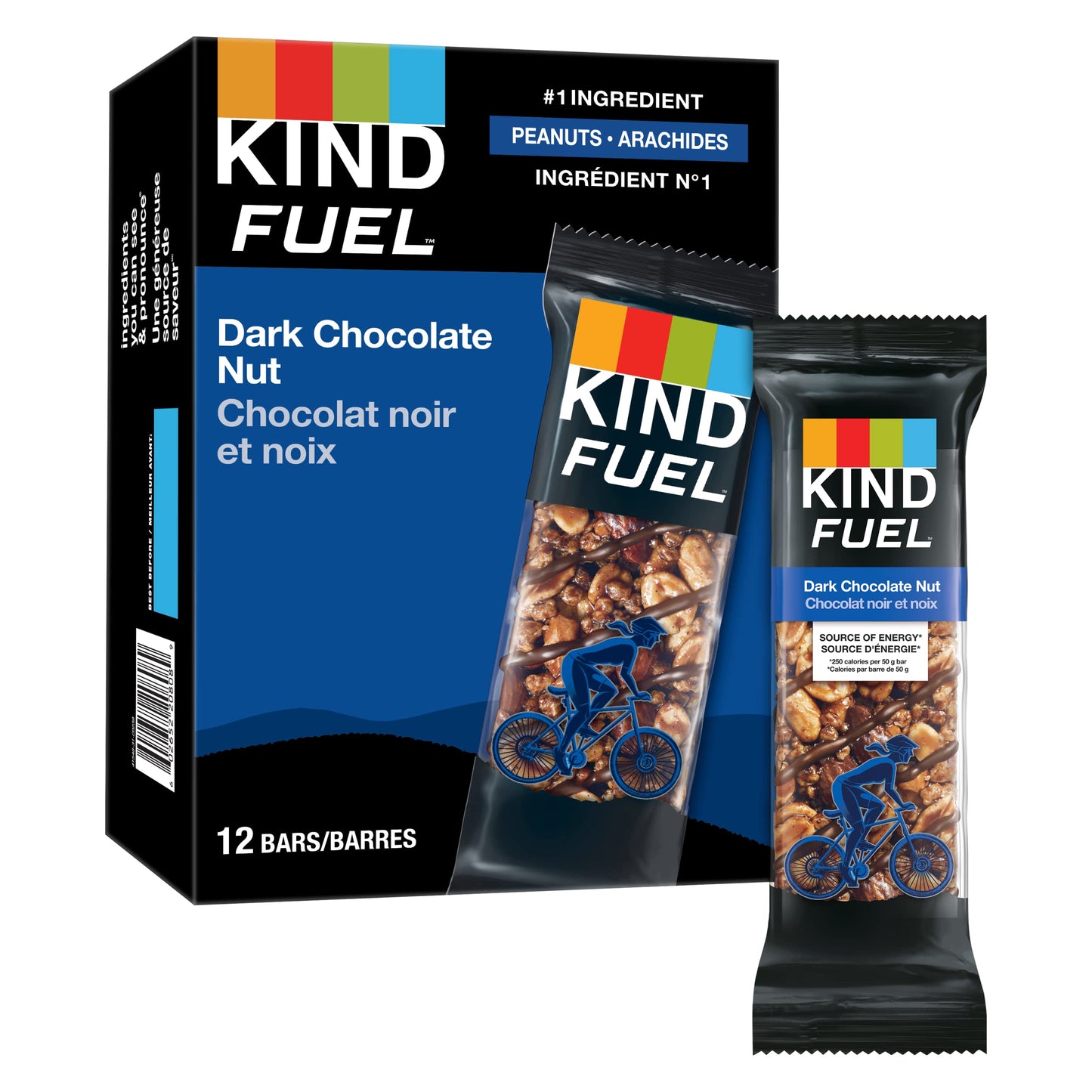 Kind Fuel Dark Chocolate Nut Bars 50g - 12ct