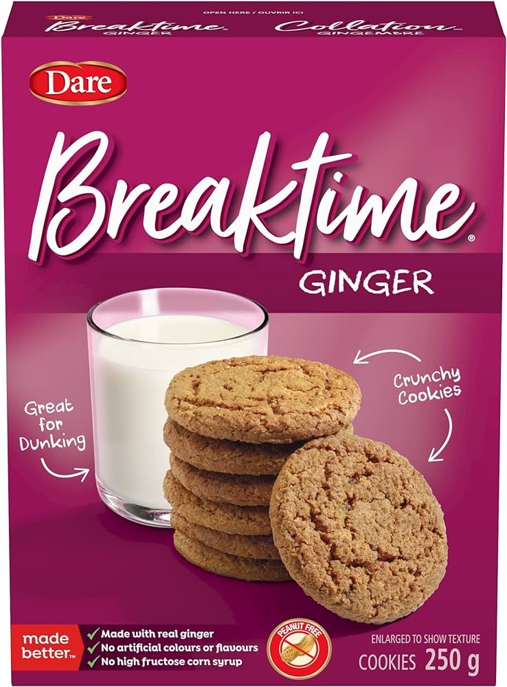 Dare Breaktime Ginger Cookies 250g - Case of 12