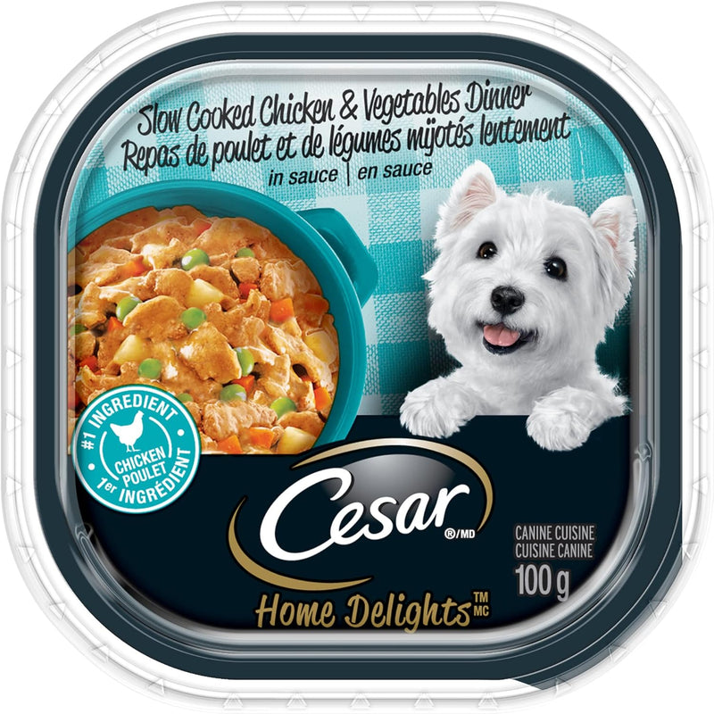 Cesar Home Delights Slow Cooked Chicken & Vegetables Dog Food 100g - Case of 24