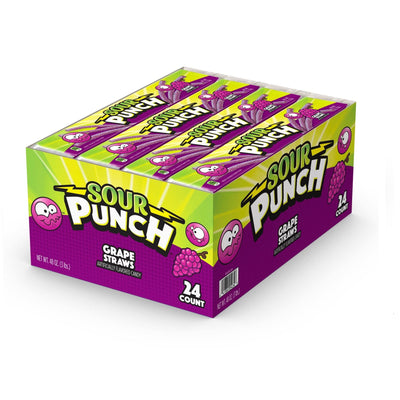 Sour Punch Grape Straws Candy (Case of 24)