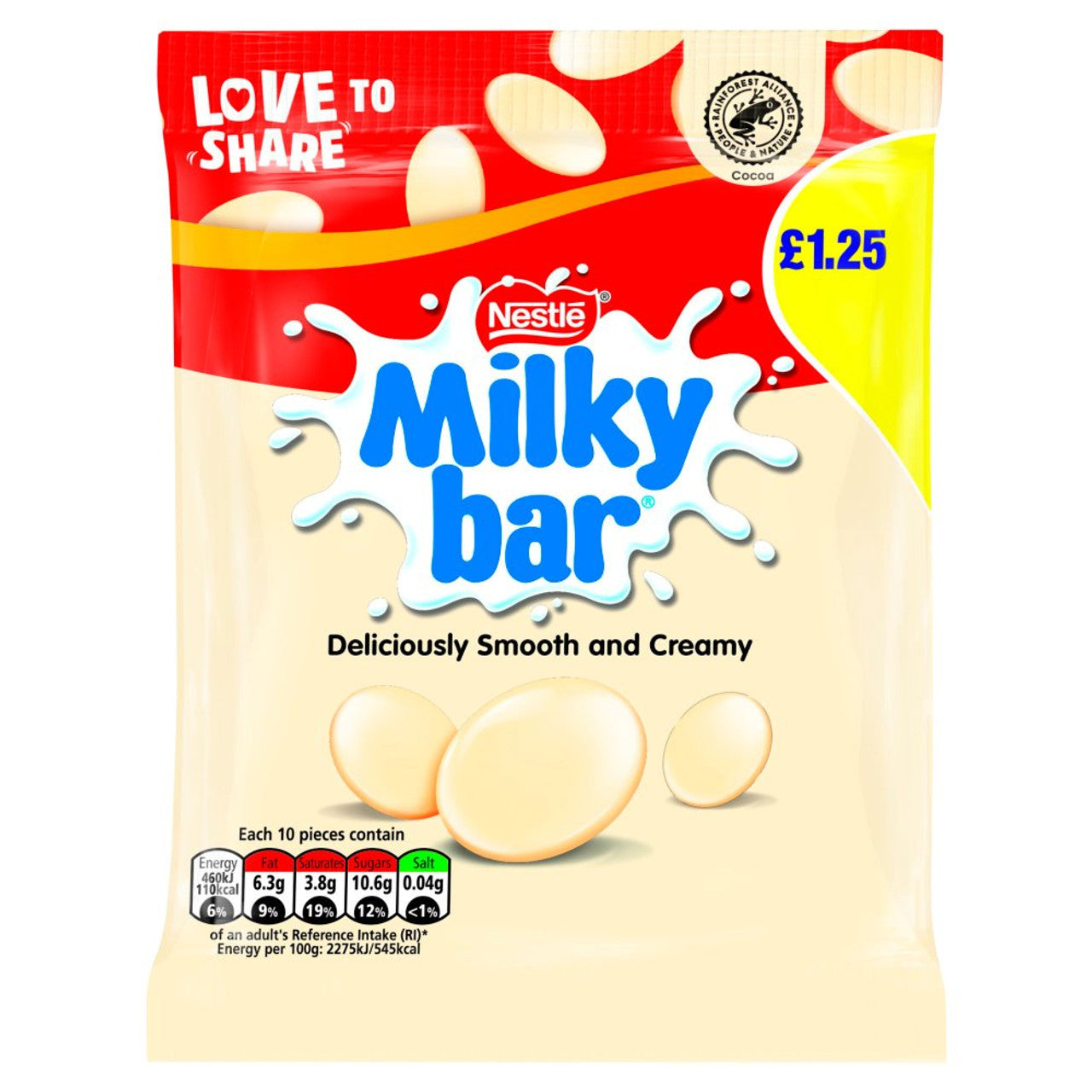 Nestle Milky Bar Bag 85g - Case of 12 - UK