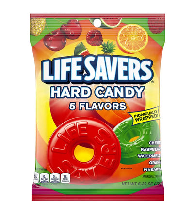 Lifesavers 5 Flavor Hard Candy Bag 180g (Case of 12)