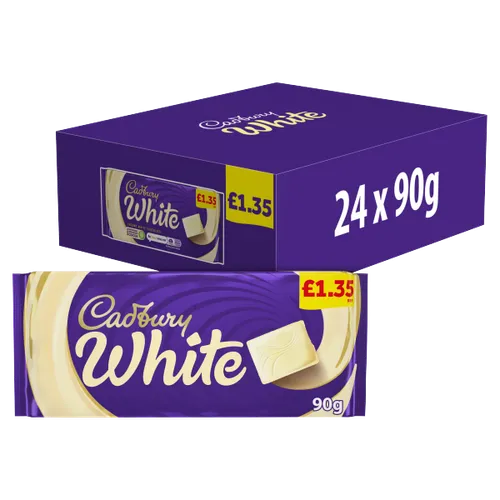 Cadbury White Bar 90g - Case of 24 - UK