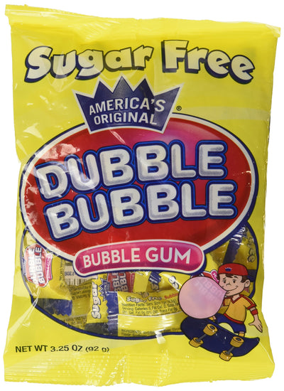 Dubble Bubble Sugar Free Bubble Gum Peg Bag - Case of 12