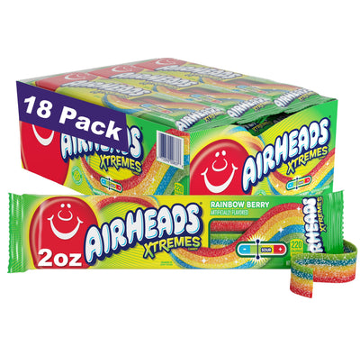 Airheads Xtremes Sour Belts Rainbow Berry 57g (Case of 18)