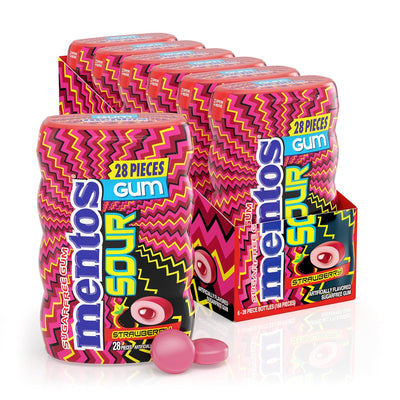 Mentos Sour Strawberry Gum 28pcs - 6ct