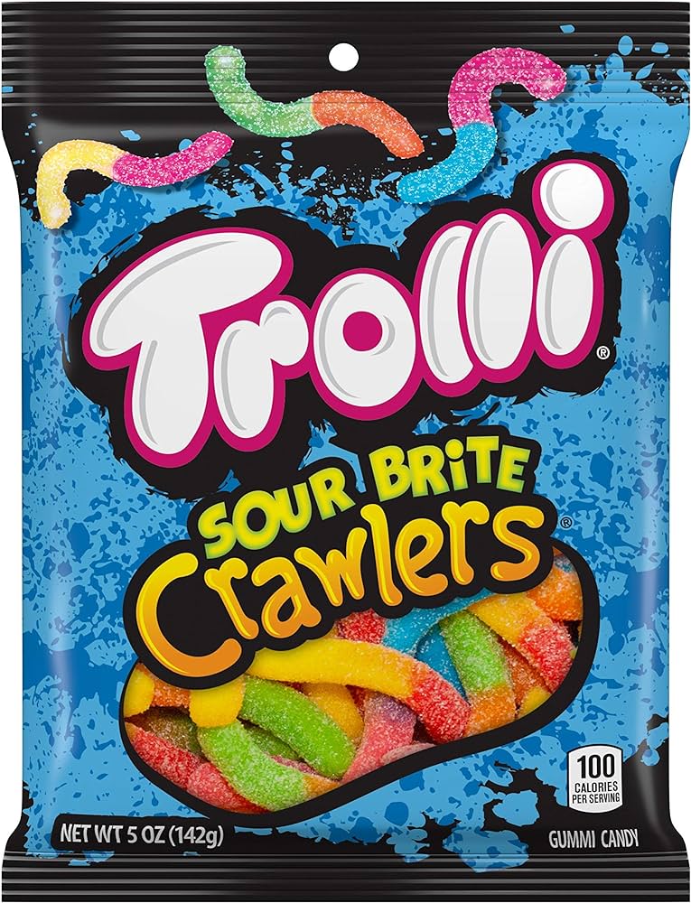 Trolli Sour Brite Crawlers Peg Bag (Case of 12)