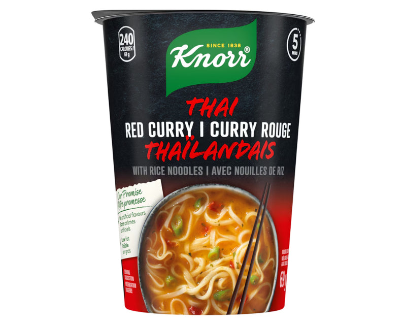 Knorr Thai Red Curry Rice Noodle Cup 69g - Case of 8