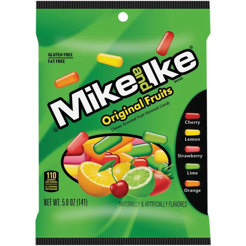 Mike & Ike Original Fruits Peg Bag 141g - (Case of 12)