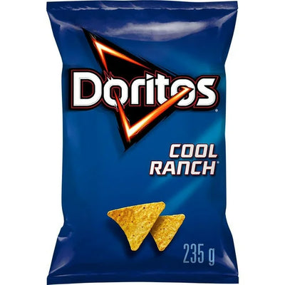 Doritos Cool Ranch Tortilla Chips 235g - 12 Pack