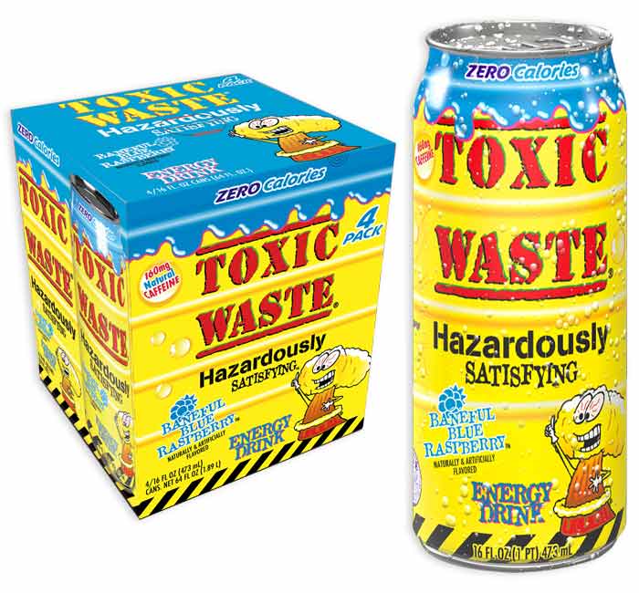 Toxic Waste Blue Raspberry Energy Drink 473ml - 6 Boxes x 4ct