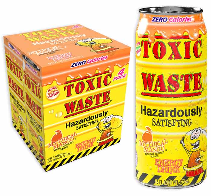 Toxic Waste Mythical Mango Energy Drink 473ml - 6 Boxes x 4ct