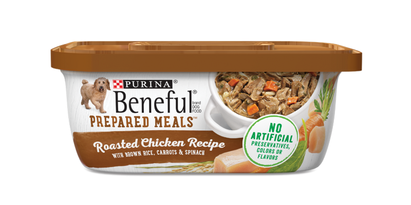 Purina Beneful Prepared Roasted Chicken with Brown Rice Dog Food 283g - Case of 8