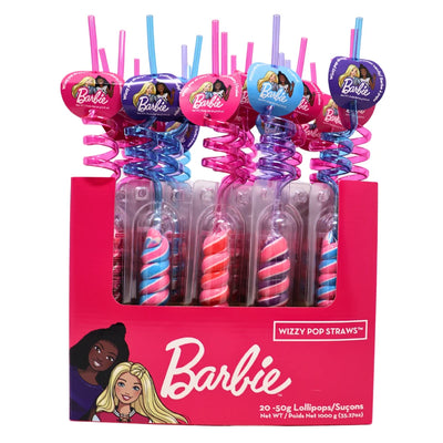 Barbie Wizzy Pop Straws Candy - 20ct