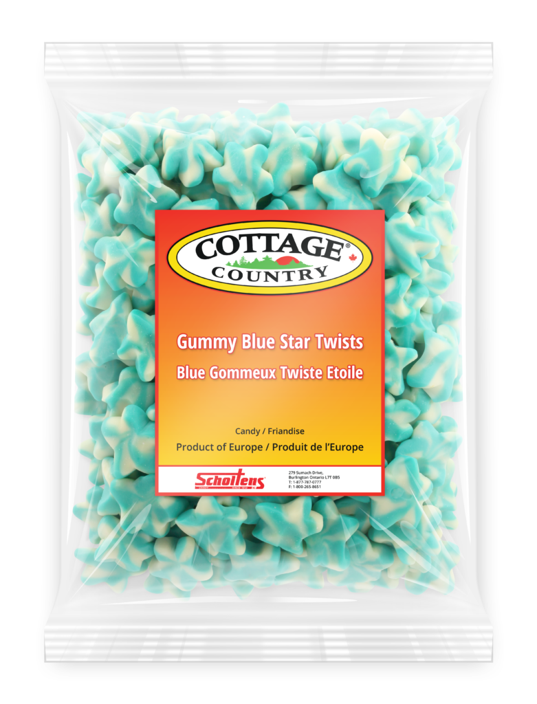 Cottage Country Gummy Blue Star Twists (Case of 10)