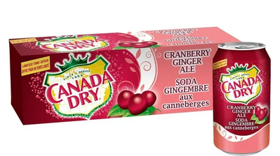 Canada Dry Cranberry Ginger Ale 355ml - 12 count