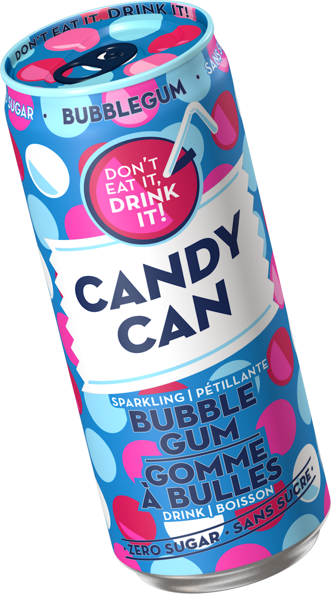 Candy Can Sparkling Bubblegum 330ml - (Case of 12)