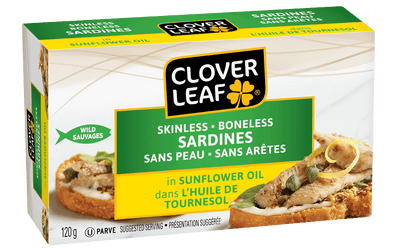 Clover Leaf Skinless Boneless Sardines in Sunflower Oil 120g - Case of 12