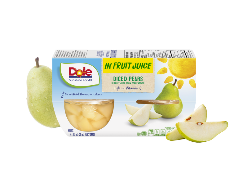 Dole Diced Pears in Juice 107ml x 4 (24 Pack)