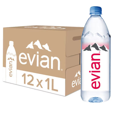 Evian Natural Mineral Water 1L - 12 Pack