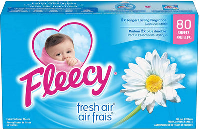 Fleecy Fabric Softener Sheets Fresh Air 80'S