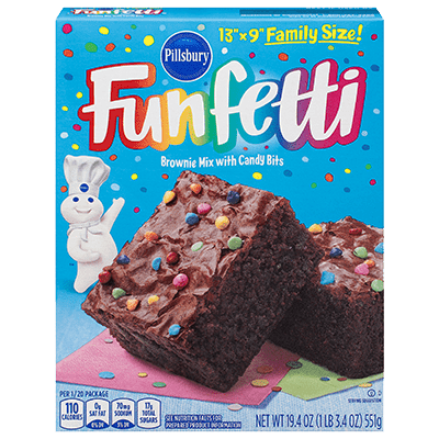 Funfetti Brownie Mix with Candy Bits - Case of 12