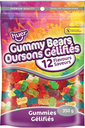 Huer Gummy Bears 12 Flavours 350g - Case of 8