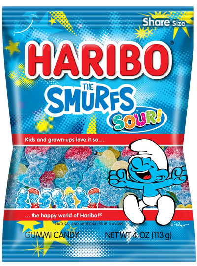 Haribo The Smurfs SOUR - (Case of 12)