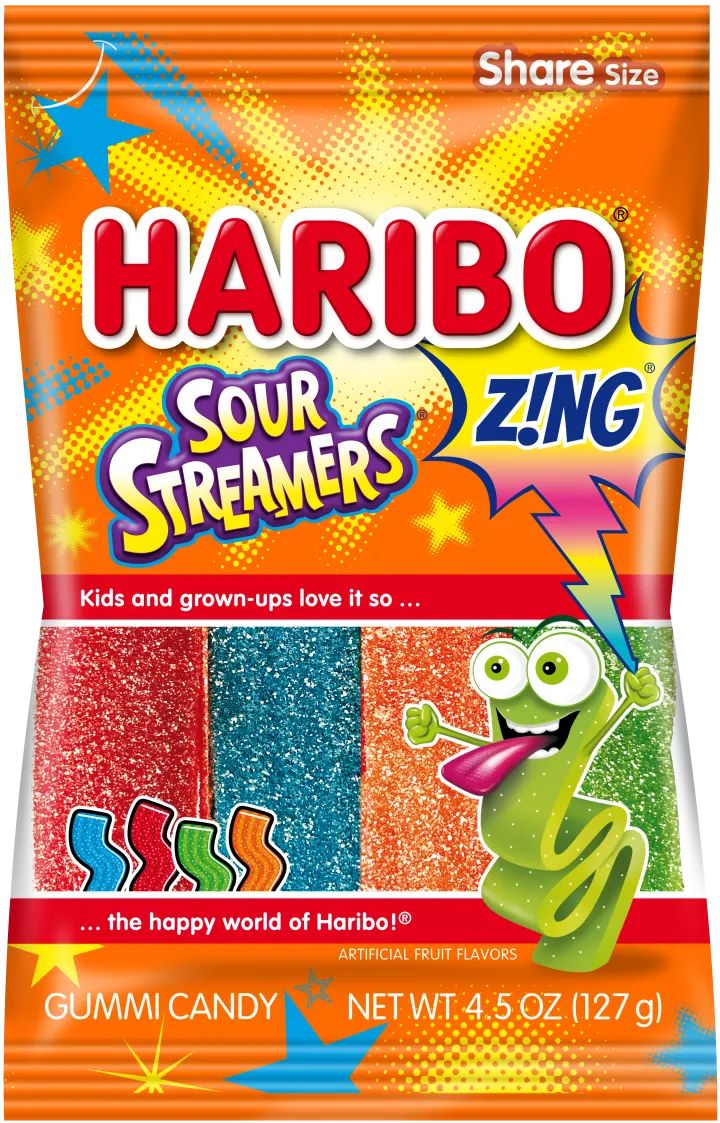 Haribo Zing Sour Streamers - (Case of 12)