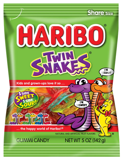 Haribo Twin Snakes (Case of 12)