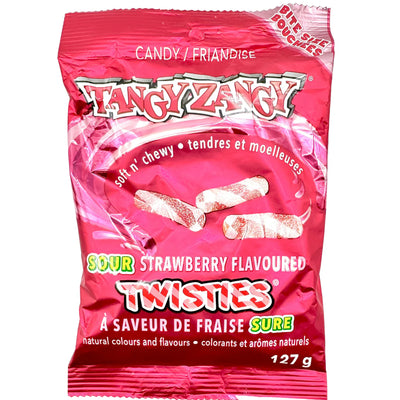 Tangy Zangy Sour Strawberry Twisties Peg Bag (Case of 12)