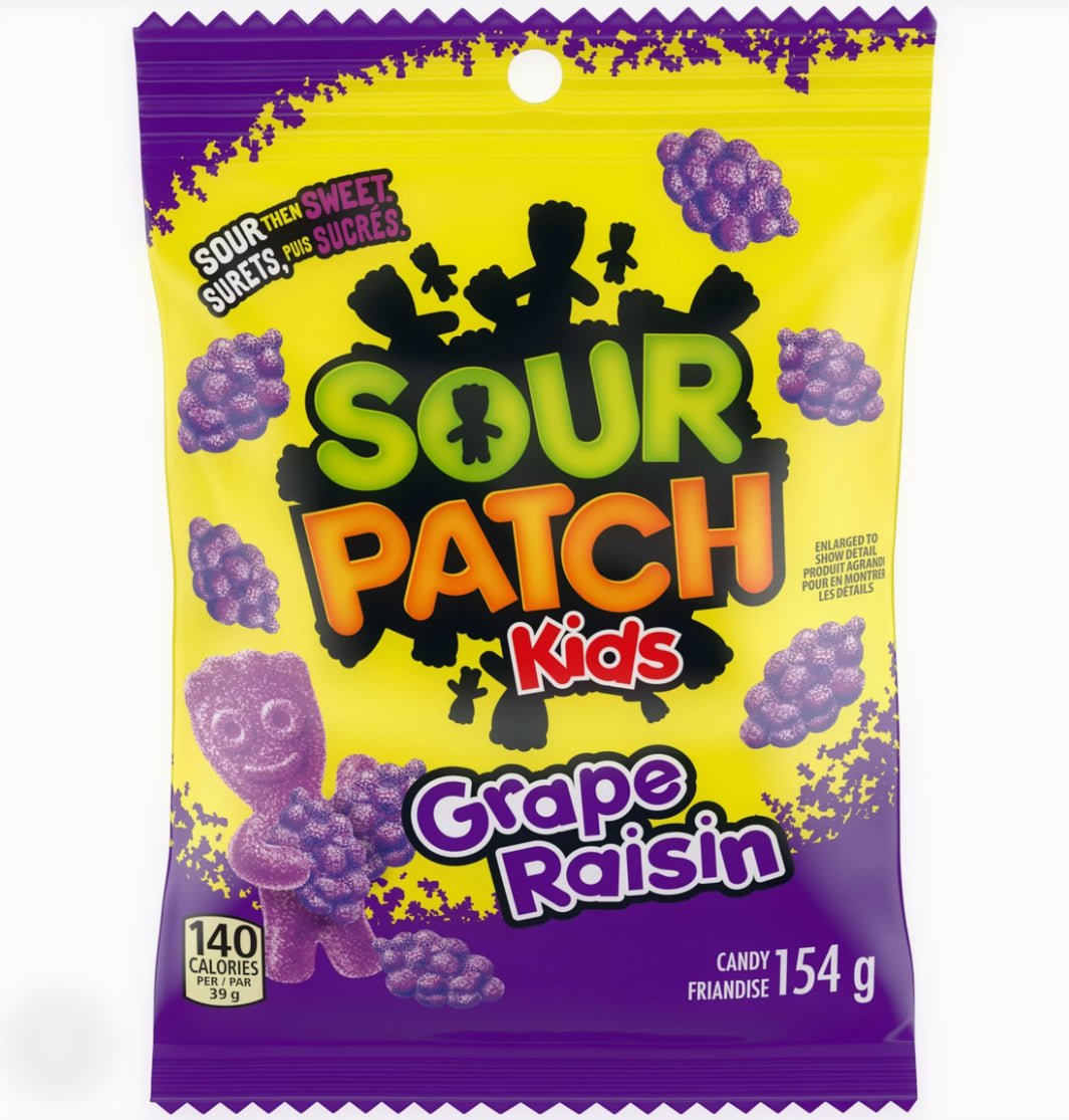 Sour Patch Kids Grape Bag 154g - Case Of 12