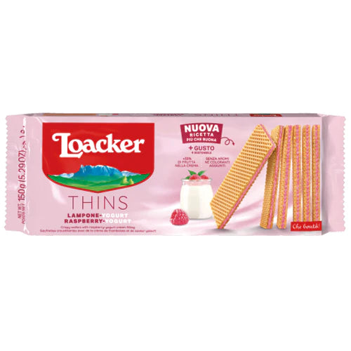 Loacker Thins Wafers Raspberry Yogurt 150g - Case of 18