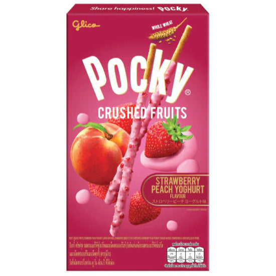 Pocky Crushed Fruits Strawberry Peach Yoghurt Sticks 38g - 10ct (Thailand)