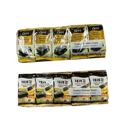 Gim Roasted Seaweed Snack 5g 10ct (Case of 12) - Korea