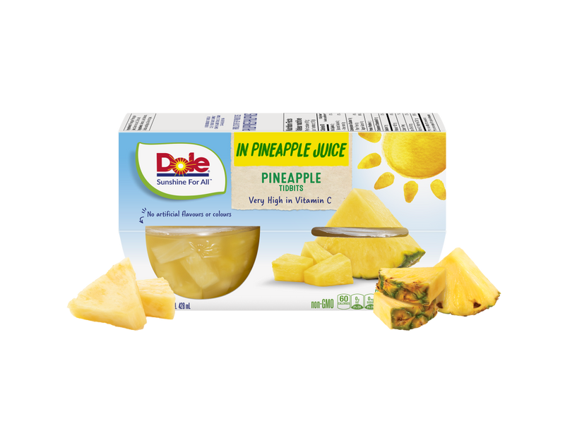 Dole Pineapple Tidbits in Juice 107ml x 4 (24 Pack)