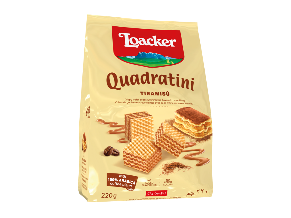 Loacker Quadratini Tiramisù Bite Size Wafers 220G