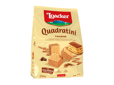 Loacker Quadratini Tiramisù Bite Size Wafers 220G