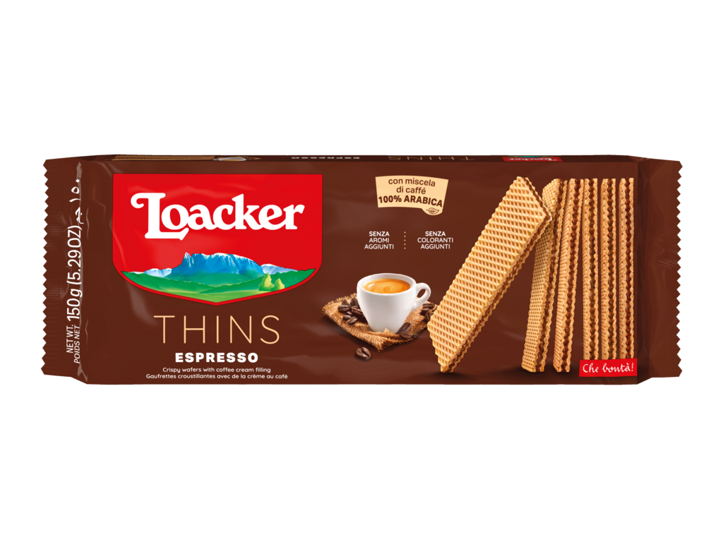 Loacker Thins Wafers Espresso 150g - Case of 18