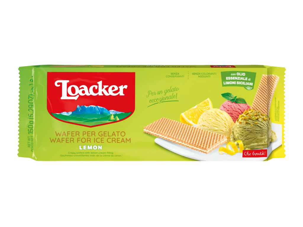 Loacker Lemon Wafers for Ice Cream 150g