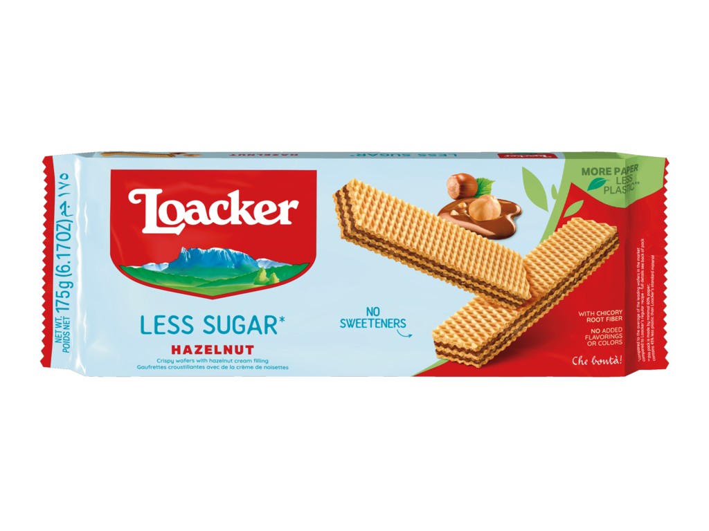 Loacker Less Sugar Hazelnut 175g - Case of 18