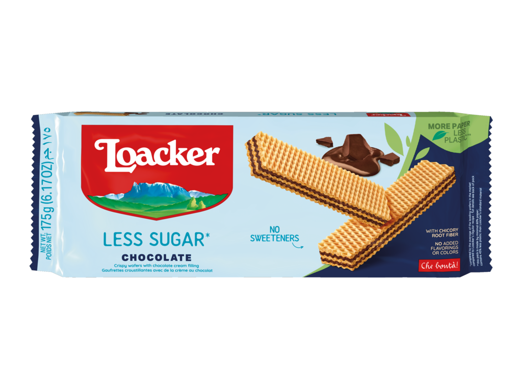 Loacker Less Sugar Chocolate 175g - Case of 18